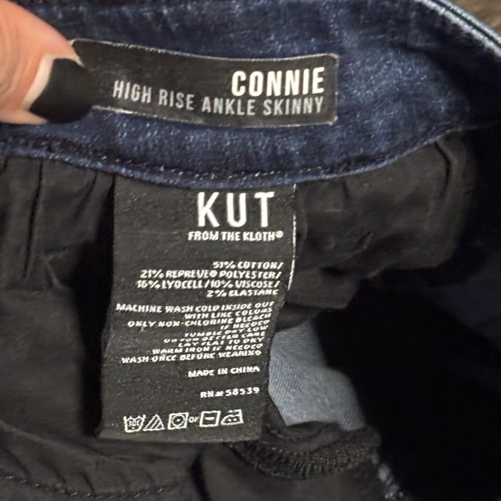 Kut from the Kloth Women's Dark Blue High Rise Skinny Jeans - Picture 3 of 7
